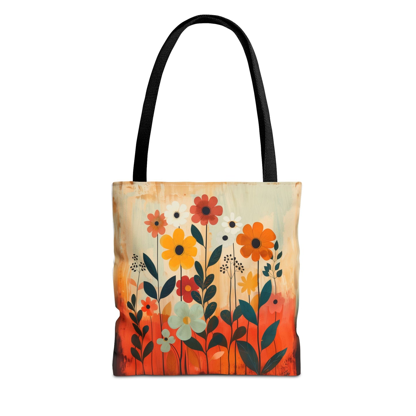 Mid century modern floral aesthetic Tote Bag (AOP)