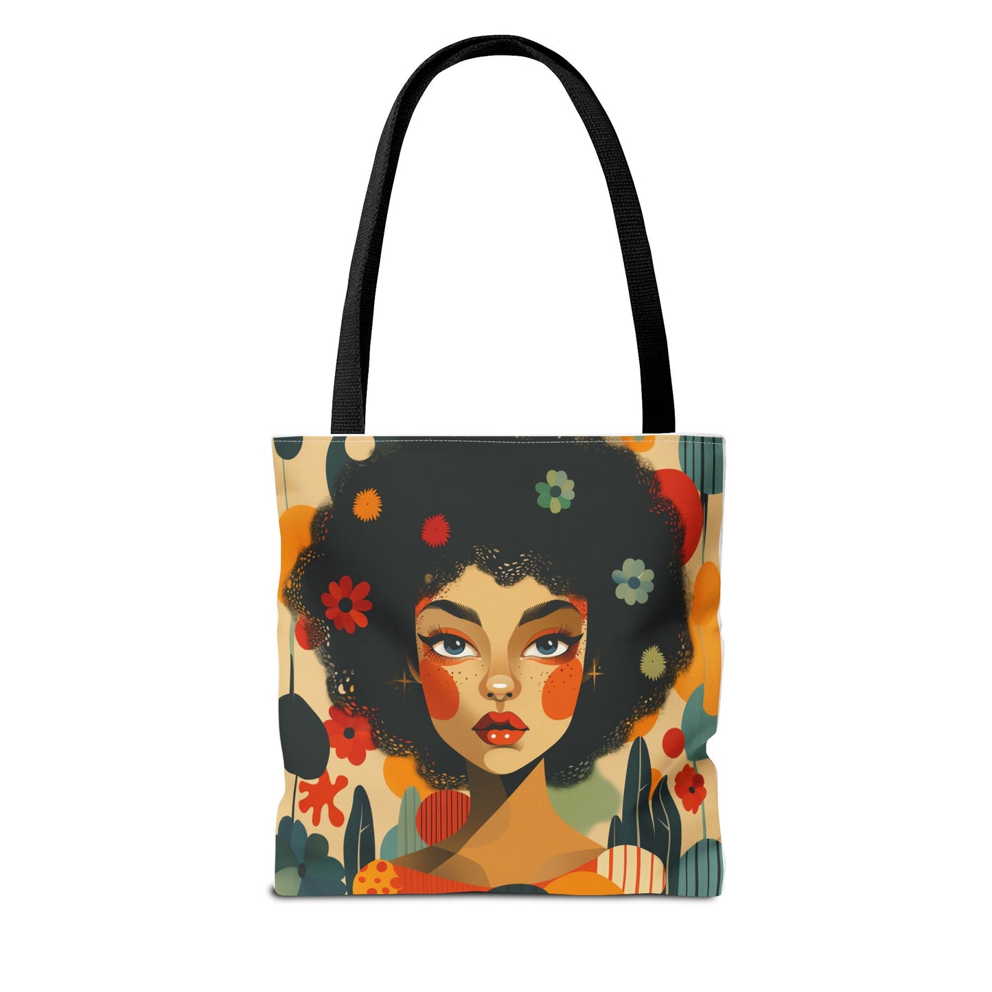 Mid century modern floral aesthetic Tote Bag (AOP)