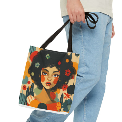 Mid century modern floral aesthetic Tote Bag (AOP)