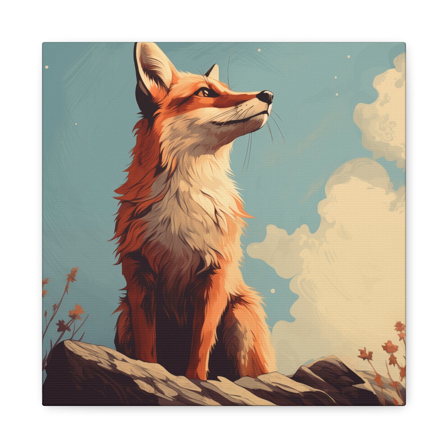 Fox Looking at the sky on Matte Canvas, Stretched, 1.25"