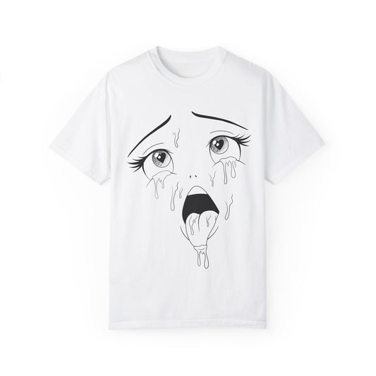 Anime Ahegao Face Manga  Unisex Garment-Dyed T-shirt