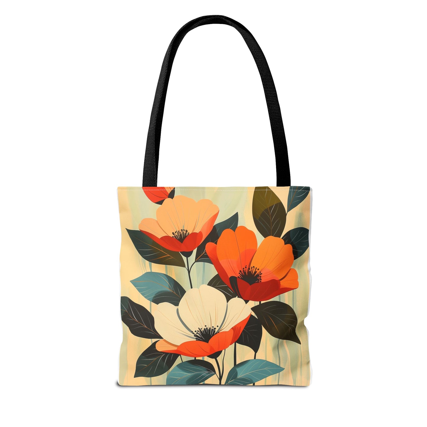 Mid century modern floral aesthetic Tote Bag (AOP)