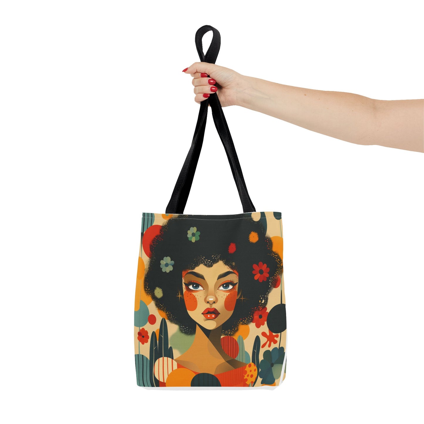 Mid century modern floral aesthetic Tote Bag (AOP)