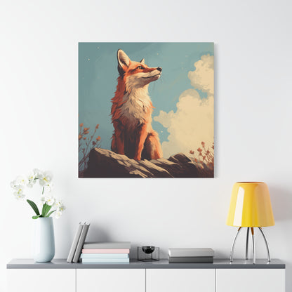 Fox Looking at the sky on Matte Canvas, Stretched, 1.25"