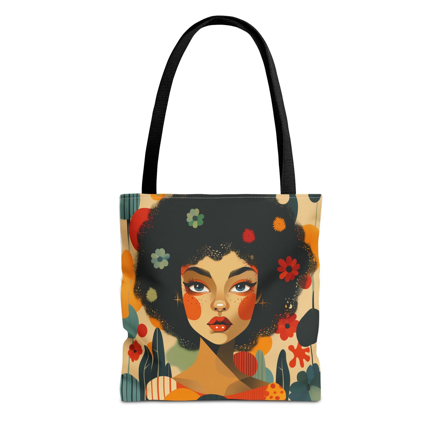 Mid century modern floral aesthetic Tote Bag (AOP)