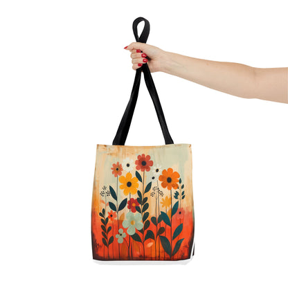 Mid century modern floral aesthetic Tote Bag (AOP)