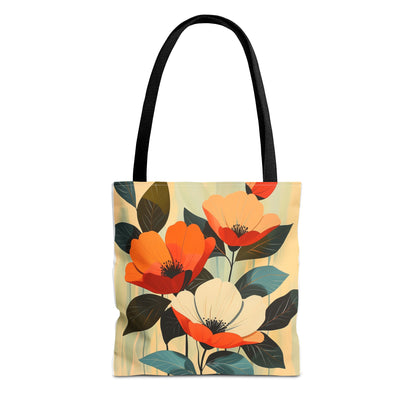 Mid century modern floral aesthetic Tote Bag (AOP)