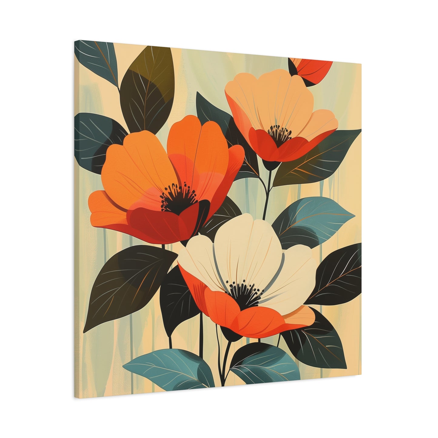 Canvas Print - Mid Century Modern Floral Art