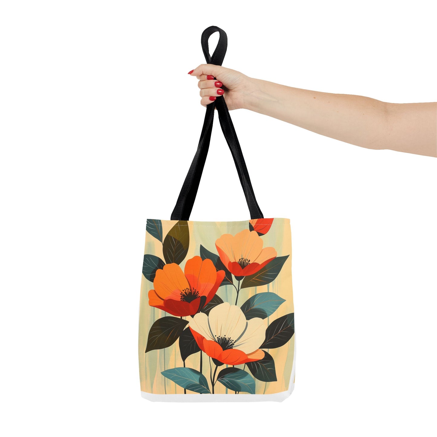 Mid century modern floral aesthetic Tote Bag (AOP)