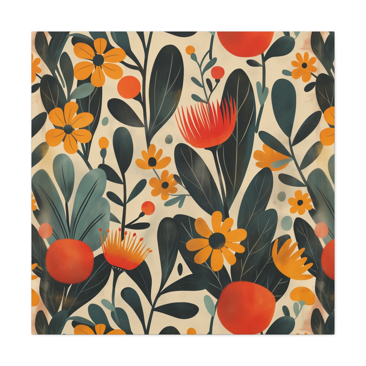 Canvas Print - Mid Century Modern Floral Art