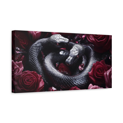 Canvas Print Python Snakes and Roses Wall Art