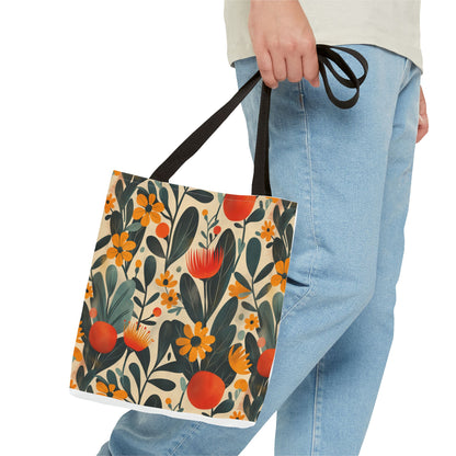 Mid century modern floral aesthetic Tote Bag (AOP)