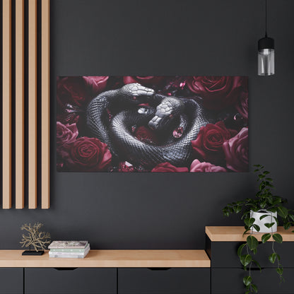 Canvas Print Python Snakes and Roses Wall Art